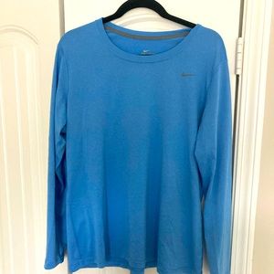 Blue dry fit Nike long sleeve tee